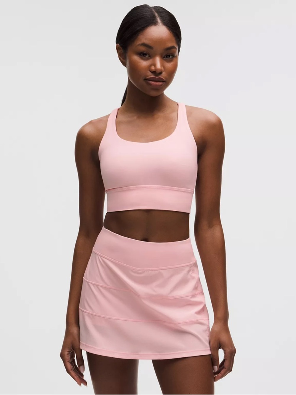 Lululemon Energy Bra Longline | Strappy Back | Light Pink | Size 6
